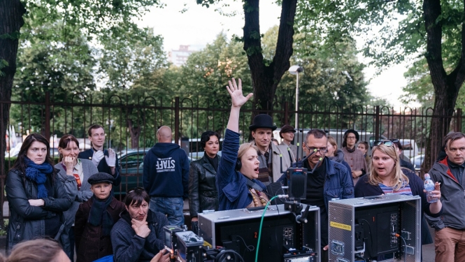 filmēšanas darba moments