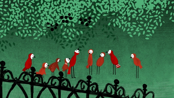 Kadrs no Edmunda Jansona animācijas filmas "Starptautiskā Tēva diena" (2012)
