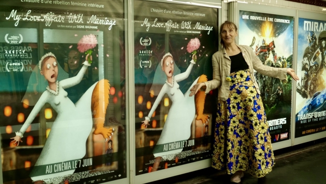 Signe Baumane pie filmas plakāta Parīzes metro
