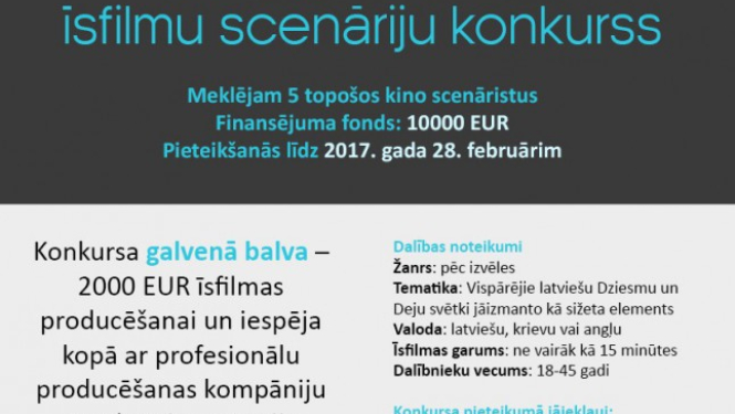 Izsludināts īsfilmu scenāriju konkurss “Baltic Pine Shorts”