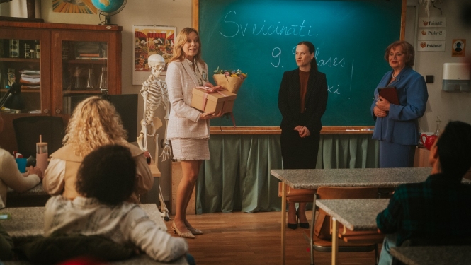 pirmā filmēšanas diena skolas klasē