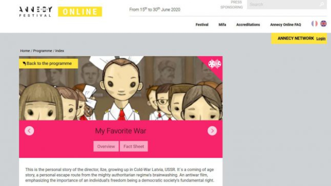 Filma “Mans mīļākais karš” iekļauta Ansī konkursa skatē