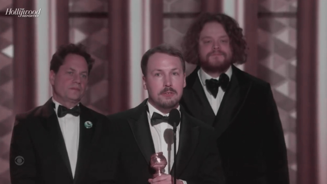 Ron Dyens (producer, France), Gints Zilbalodis (director, Latvia) and Matīss Kaža (producer, Latvia)