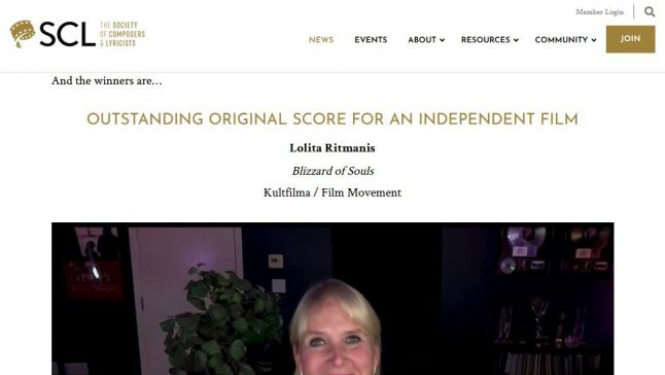 Lolita Ritmanis iegūst “Amerikas Komponistu un autoru apvienības” balvu