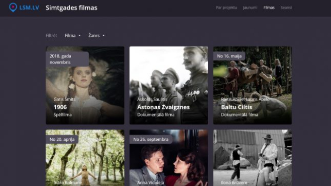 “Latvijas filmas Latvijas simtgadei” portālā LSM.LV