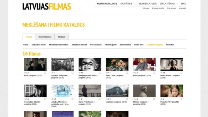 Simtgades filmu projekti portālā “filmas.lv”
