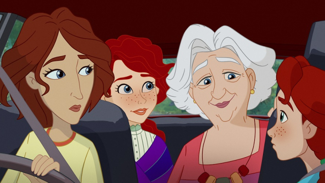 kadrs no filmas - četras varones mašīnā