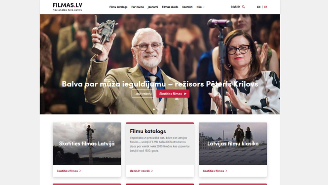 portāla FilmsLV sākumlapa