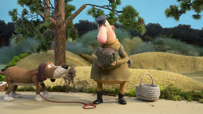 kadrs no filmas - mednieks ar suni