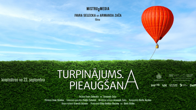 filmas plakāts ar gaisa balonu