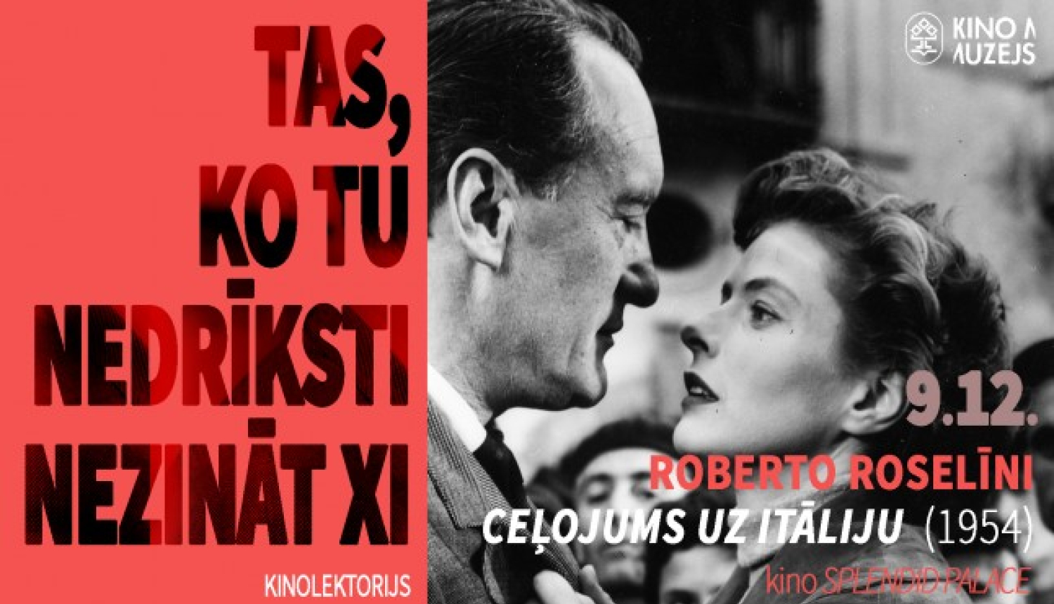 Kino muzeja lektorijā Roselīni un Bergmane