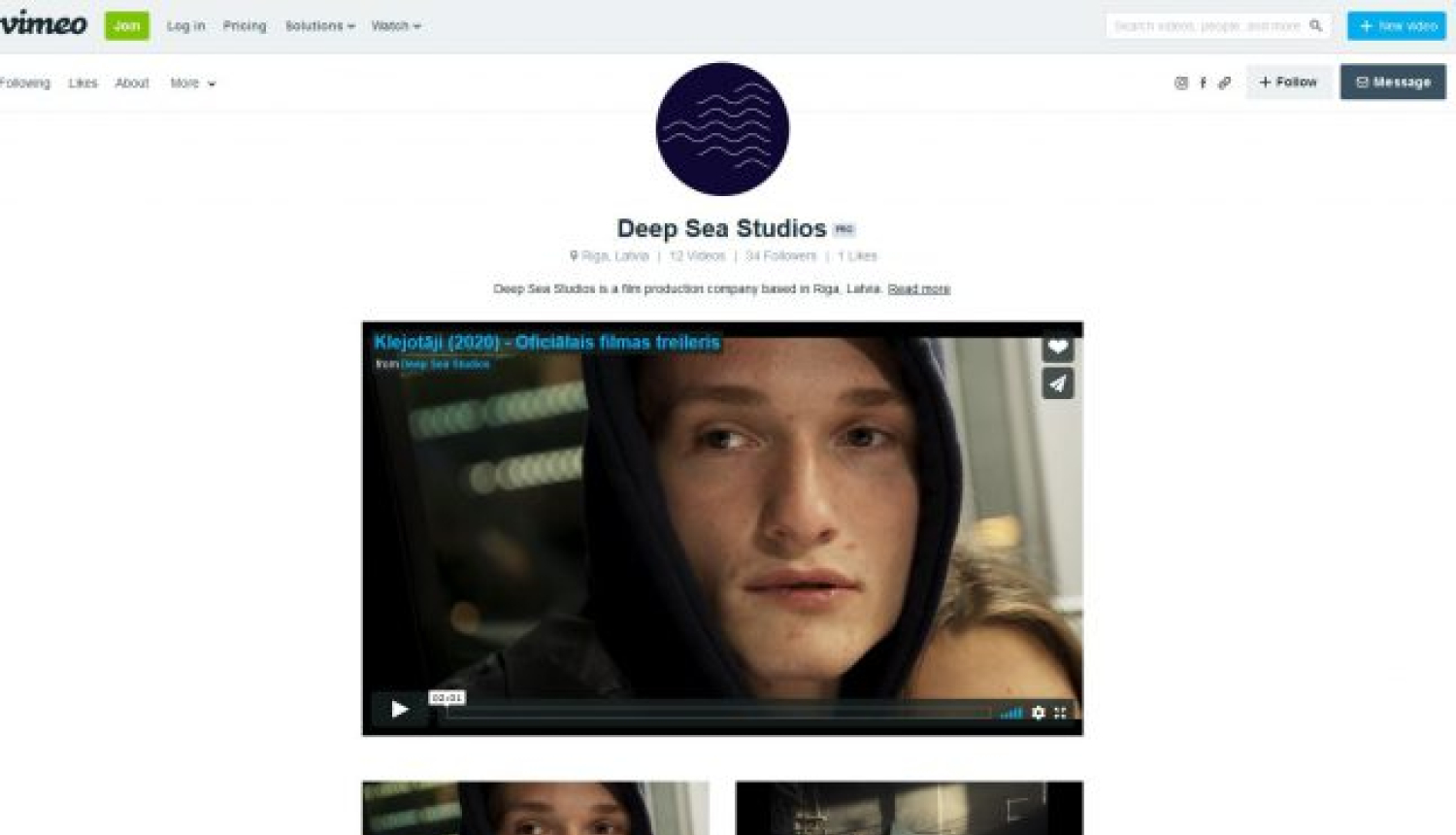 “Deep Sea Studios” piedāvā bez maksas skatīties Matīsa Kažas filmas