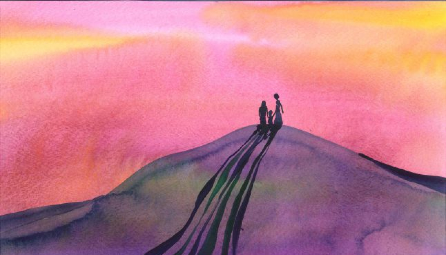 Saule brauca debesīs