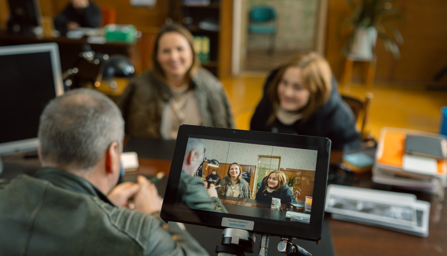 Filmēšanas darba moments