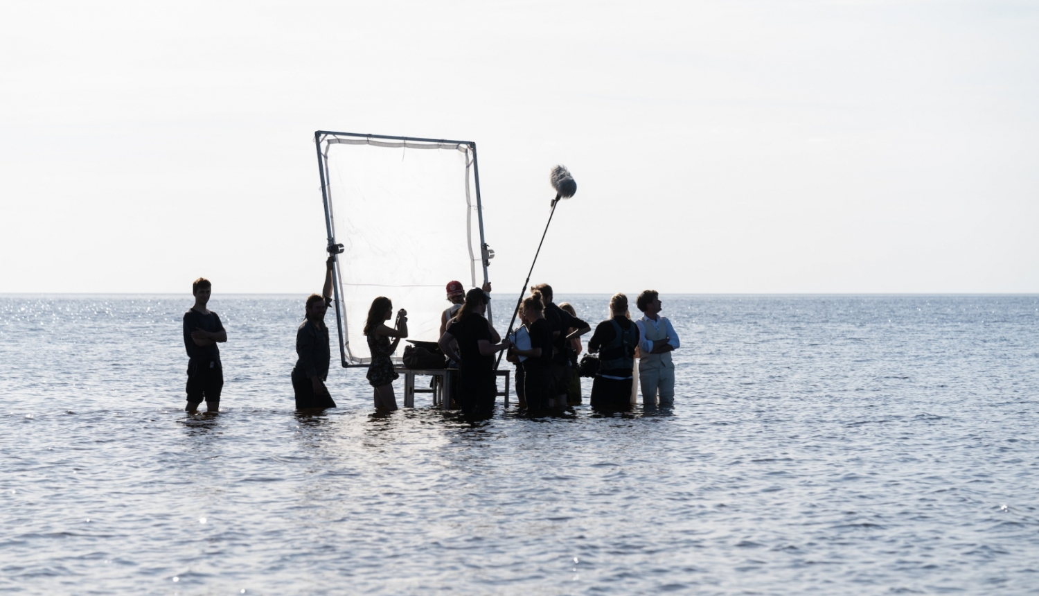 Režisores Lienes Lindes spēlfilmas "Melnais samts" uzņemšanas darba moments. Foto: Andrejs Strokins
