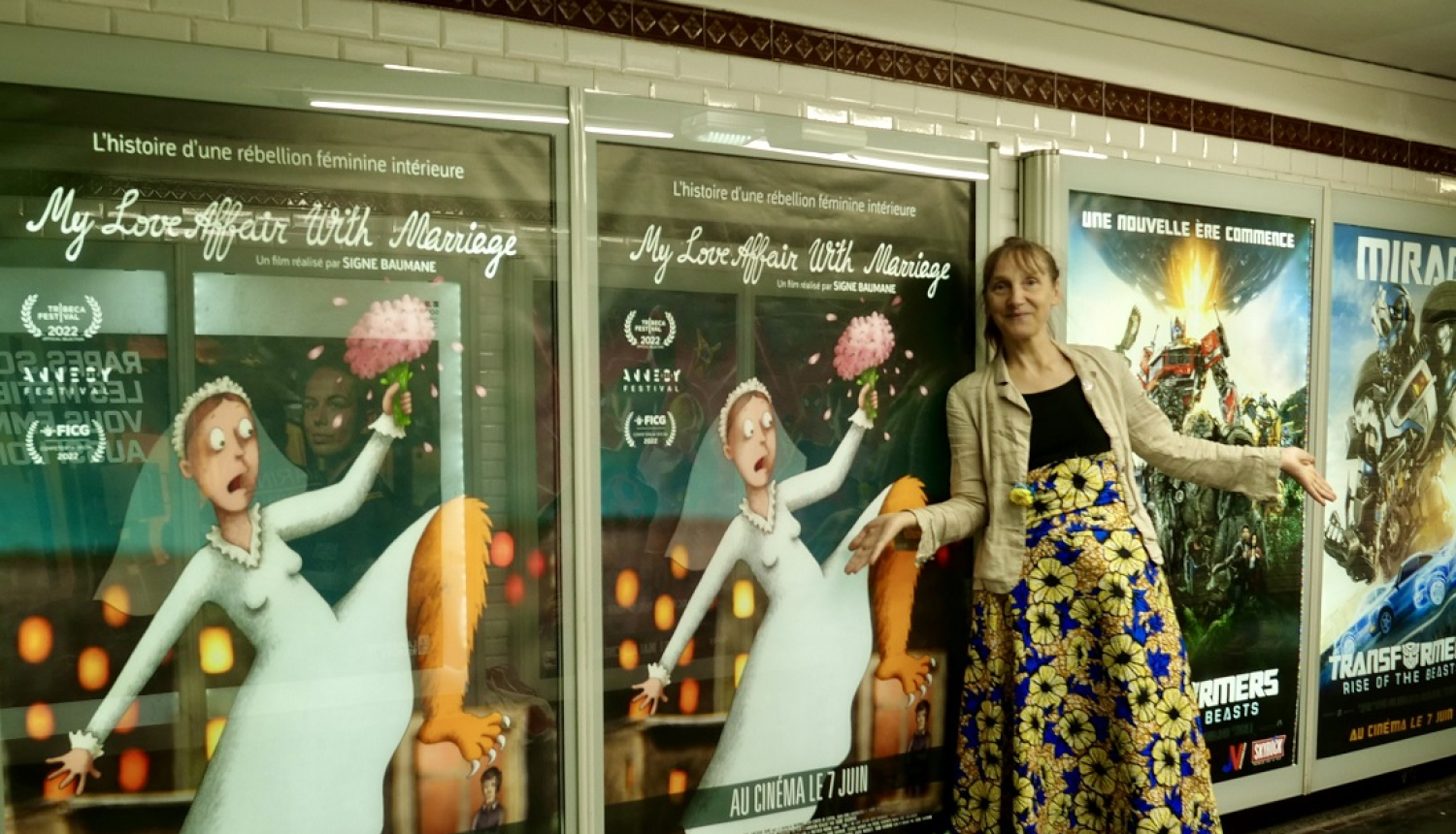 Signe Baumane pie filmas plakāta Parīzes metro