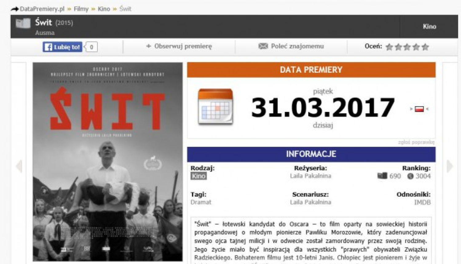 “Ausma” Polijas kinoteātros