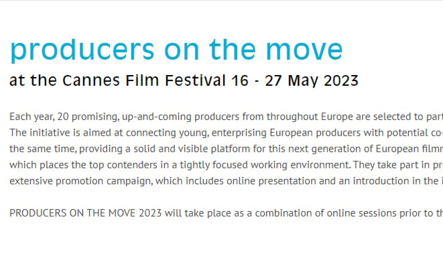 Producers on the Move