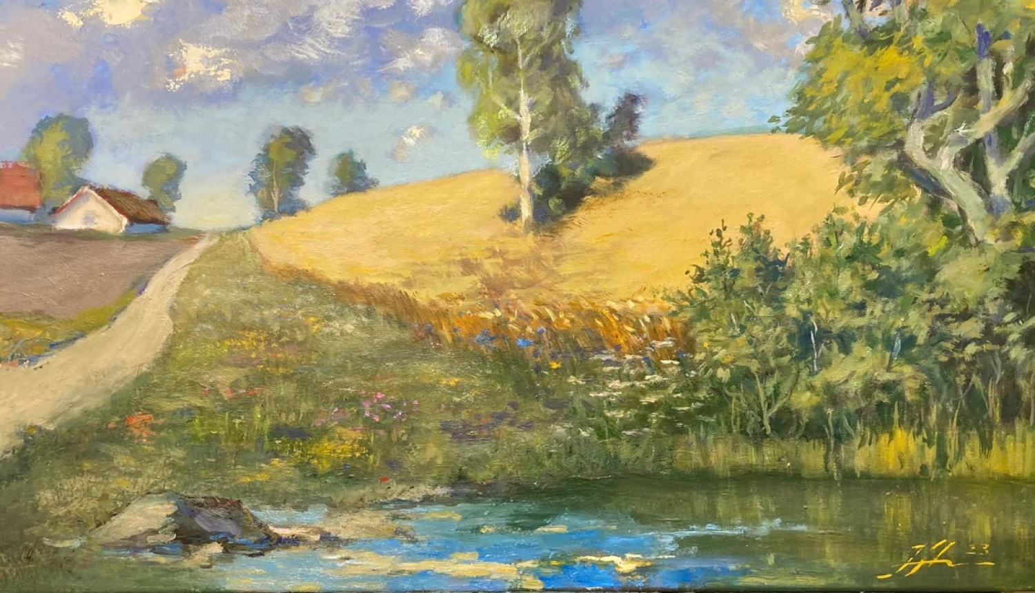 Jāņa Streiča glezna - lauku ainava