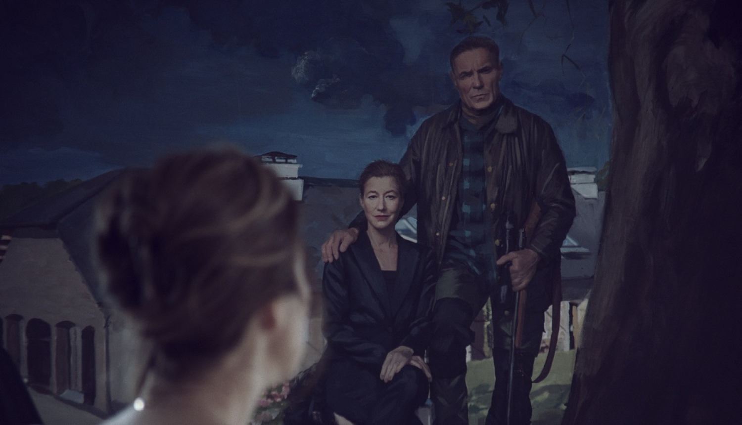 filmas kadrs ar plakātu