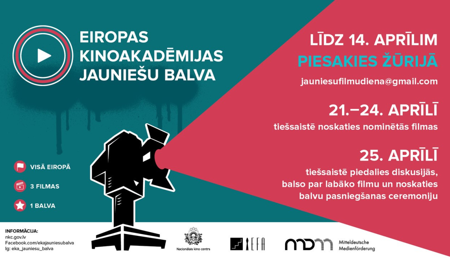 Aicina pieteikties Eiropas Kinoakadēmijas Jauniešu žūrijā