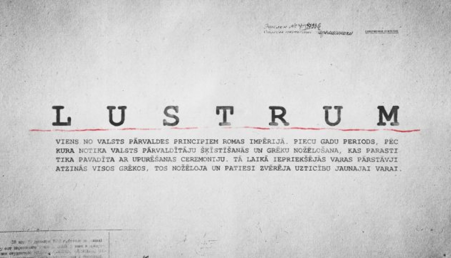 8. novembrī – pirmizrāde režisora Ginta Grūbes Simtgades filmai “Lustrum”