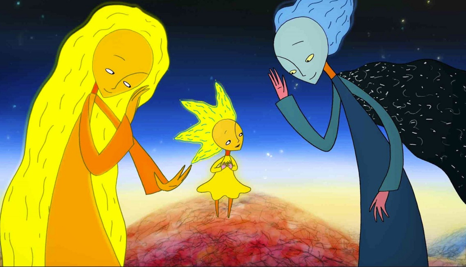 Saule brauca debesīs