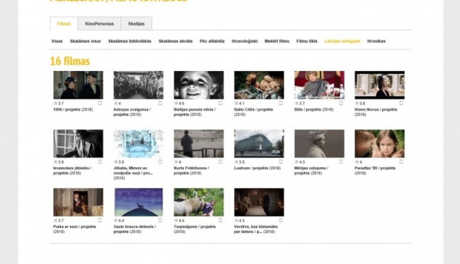 Simtgades filmu projekti portālā “filmas.lv” Simtgades filmu projekti portālā “filmas.lv”