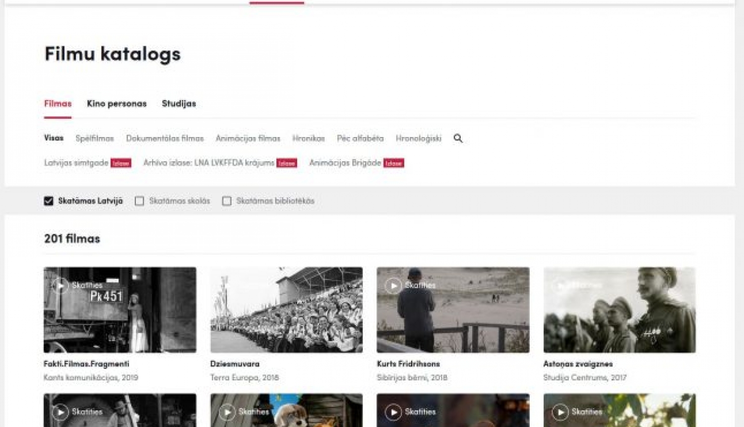 Portāls “filmas.lv” – populārāko interneta platformu trijniekā