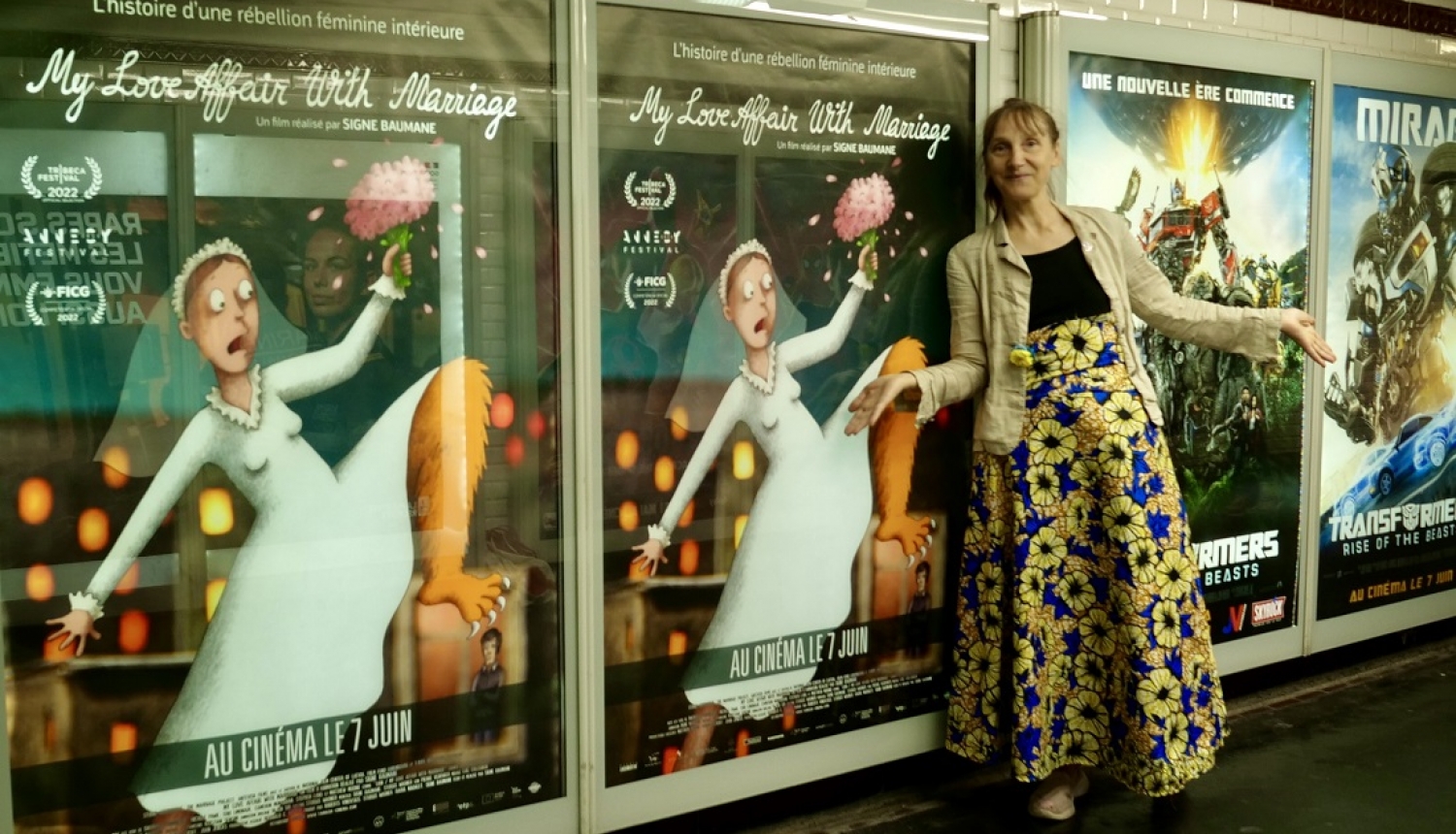 Signe Baumane pie filmas plakāta Parīzes metro