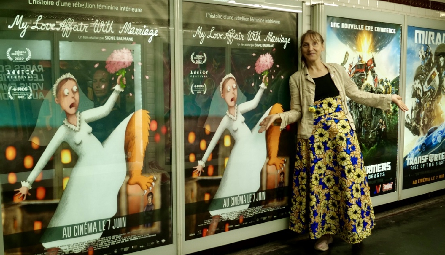 Signe Baumane pie filmas plakāta Parīzes metro